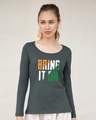 Shop Bring It On Tricolor Scoop Neck Full Sleeve T-Shirt-Front