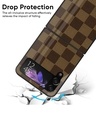 Shop Brown Block Premium Glass Case for Samsung Galaxy Z Flip4 5G (Shock Proof, Scratch Resistant)-Design