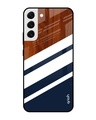 Shop Bold Stripes Printed Premium Glass Cover for Samsung Galaxy S22 5G (Shock Proof, Lightweight)-Front