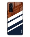 Shop Bold Stripes Printed Premium Glass Cover for Vivo V20 SE (Shock Proof, Lightweight)-Front