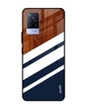 Shop Bold Stripes Printed Premium Glass Cover for Vivo V21 (Shock Proof, Lightweight)-Front