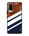 Shop Bold Stripes Printed Premium Glass Cover for Vivo V21e (Shock Proof, Lightweight)-Front