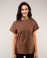 Shop Brown Boyfriend T-Shirt-Front