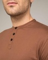 Shop Brown Full Sleeve Henley T-Shirt