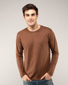 Shop Brown Full Sleeve T-Shirt-Front
