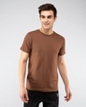 Shop Brown Half Sleeve T-Shirt-Front