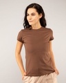 Shop Brown Half Sleeve T-shirt-Front