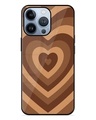 Shop Brown Heart Premium Glass Case for Apple Iphone 13 Pro Max (Shock Proof, Scratch Resistant)-Front