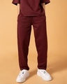 Shop Men's Barn Red Relaxed Fit Joggers-Front