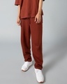 Shop Men's Rust Fox Relaxed Fit Joggers-Front