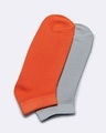 Shop Pack of 2 Orange & Grey Sanity Ankle Length Socks-Front