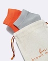 Shop Pack of 2 Orange & Grey Sanity Ankle Length Socks