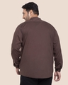 Shop Brown Plus Size Solid Mandarin Collar Shirt-DAVE-Full