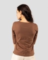 Shop Brown Round Neck 3/4th Sleeve T-Shirt-Design