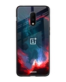 Shop Brush Art Abstract Printed Premium Glass Cover for OnePlus 7 (Shock Proof, Lightweight)-Front