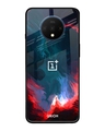 Shop Brush Art Abstract Printed Premium Glass Cover for OnePlus 7T (Shock Proof, Lightweight)-Front