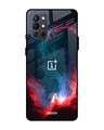 Shop Brush Art Abstract Printed Premium Glass Cover for OnePlus 9R (Shock Proof, Lightweight)-Front