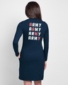Shop BTS Army Love High Neck Pocket Dress Navy Blue-Design