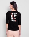 Shop BTS Army Love Round Neck 3/4 Sleeve T-Shirt Black-Design