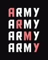 Shop BTS Army Love Round Neck 3/4 Sleeve T-Shirt Black