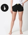Shop Women's Black BTS Hand All Over Printed Boxers-Front