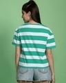 Shop Women's Green Bubble Gum Striped Relaxed Fit Short Top-Design
