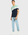 Shop Men's Green & Blue Color Block T-shirt-Full
