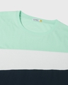 Shop Men's Green & Blue Color Block T-shirt