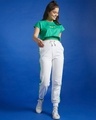 Shop Women's White & Green Tie & Dye Joggers