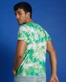 Shop Men's Green & White Tie & Dye T-shirt-Full