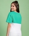 Shop Women's Green & White Color Block T-shirt-Full