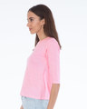 Shop Bubblegum Pink Stripes Round Neck 3/4th Sleeve T-Shirt-Design