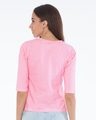 Shop Bubblegum Pink Stripes Round Neck 3/4th Sleeve T-Shirt-Full