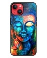 Shop Buddha Painting Premium Printed Glass Cover for Apple iPhone 14 (Shock Proof, Scratch Resistant)-Front