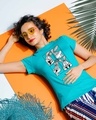 Shop Bugs Bunny moods Half Sleeve Printed T-Shirt (LTL) Tropical Blue-Front