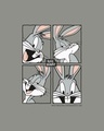 Shop Bugs Bunny moods Round Neck 3/4 Sleeve T-Shirt (LTL) Meteor Grey-Full