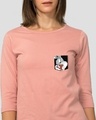 Shop Bugs On A Pocket Round Neck 3/4 Sleeve T-Shirt Misty Pink (LTL)-Front