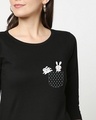 Shop Bunny Rabbit Pocket 3/4 Sleeve Slim Fit T-shirt-Front