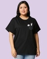 Shop Bunny Rabbit Pocket Boyfriend Printed T-Shirt Plus Size-Front