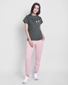 Shop Women's Grey Bunny Rabbit Pocket Printed Boyfriend T-shirt-Full