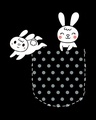 Shop Bunny Rabbit Pocket Half Sleeve Printed Rib T-Shirt