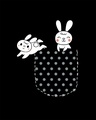 Shop Bunny Rabbit Pocket Round Neck Crop Top T-Shirt