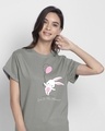 Shop Bunny With Balloons Boyfriend T-Shirt-Front