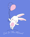Shop Bunny With Balloons Round Neck 3/4th Sleeve T-Shirt-Full