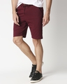Shop Burgundy Casual Shorts-Front