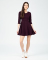 Shop Burgundy Flared Dress-Full