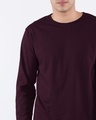 Shop Burgundy Full Sleeve T-Shirt