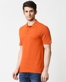 Shop Burnt Orange Half Sleeve Contrast Polo-Design