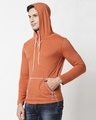 Shop Men's Burnt Orange Melange Hoodie T-shirt-Design