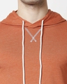 Shop Men's Burnt Orange Melange Hoodie T-shirt